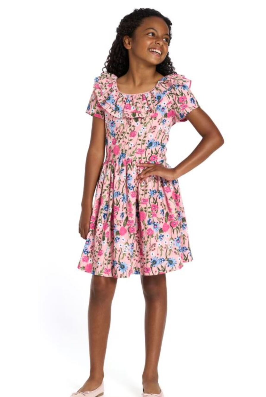 Scotch & Soda Amsterdam Girls Floral Dress NWT XS 4/5 Pink Cottagecore Boho